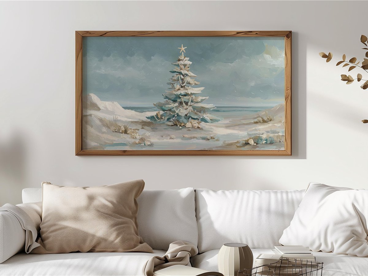 Rustic Driftwood Christmas Tree — Samsung Frame TV art preview