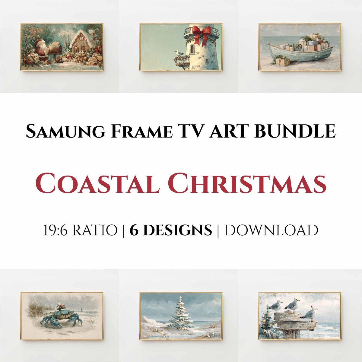 Coastal Christmas Collection — Samsung Frame TV art preview