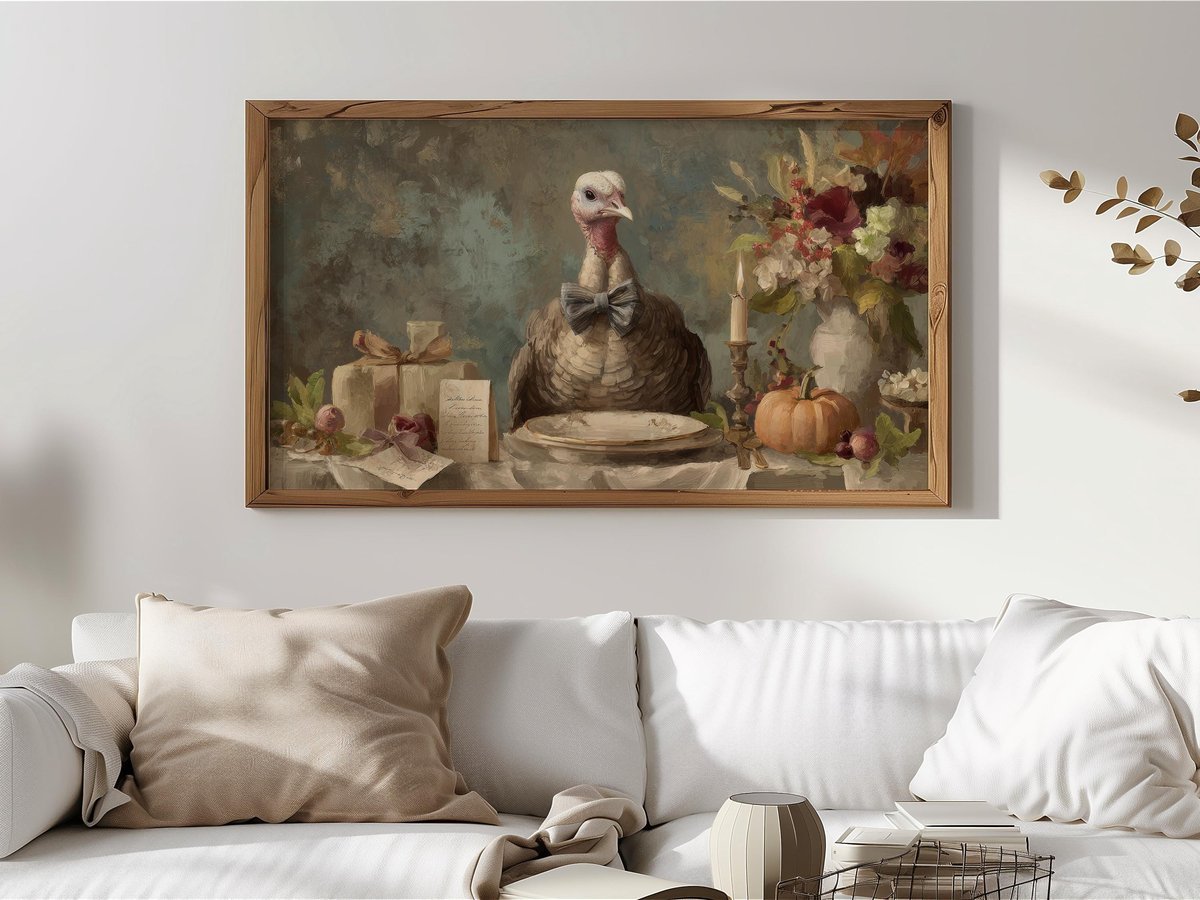 Rustic Thanksgiving Turkey — Samsung Frame TV art preview