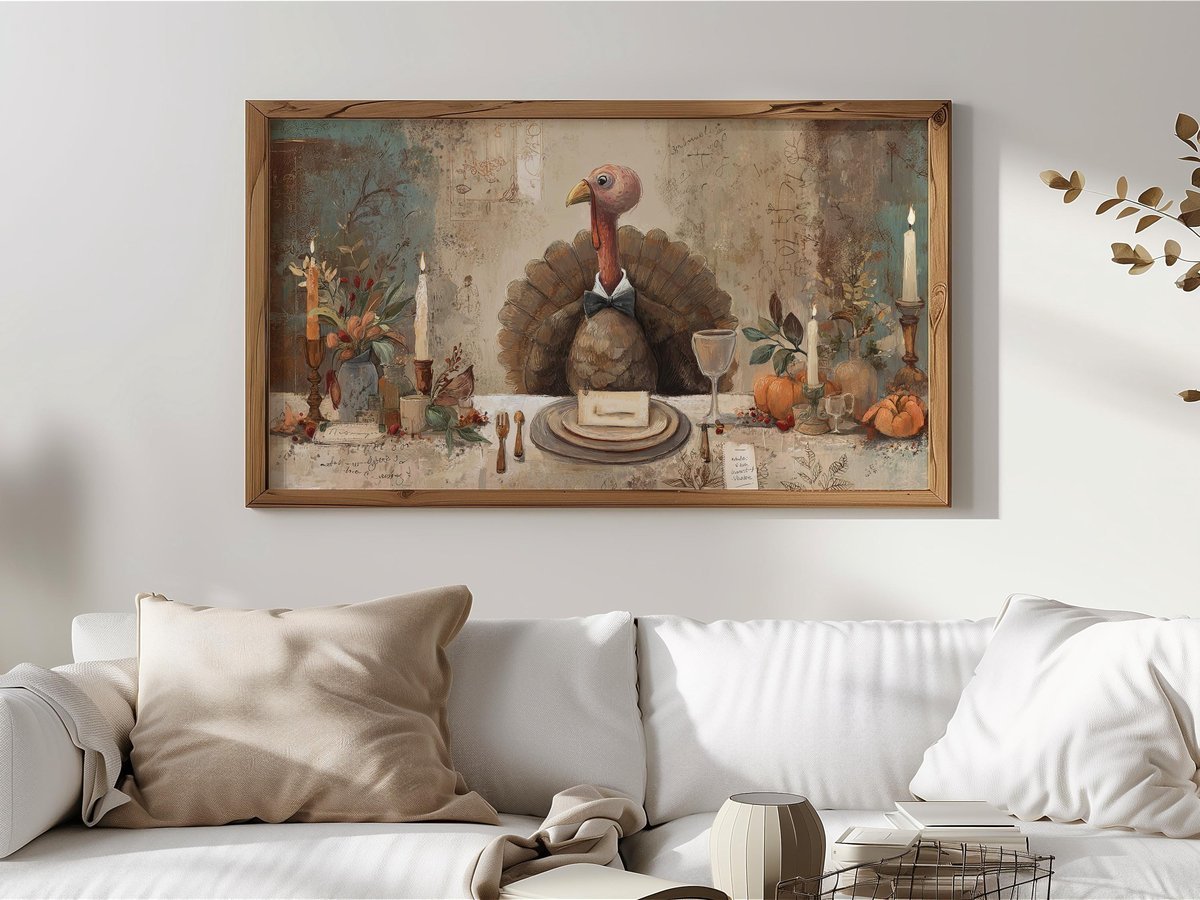 Vintage Autumn Feast Painting — Samsung Frame TV art preview