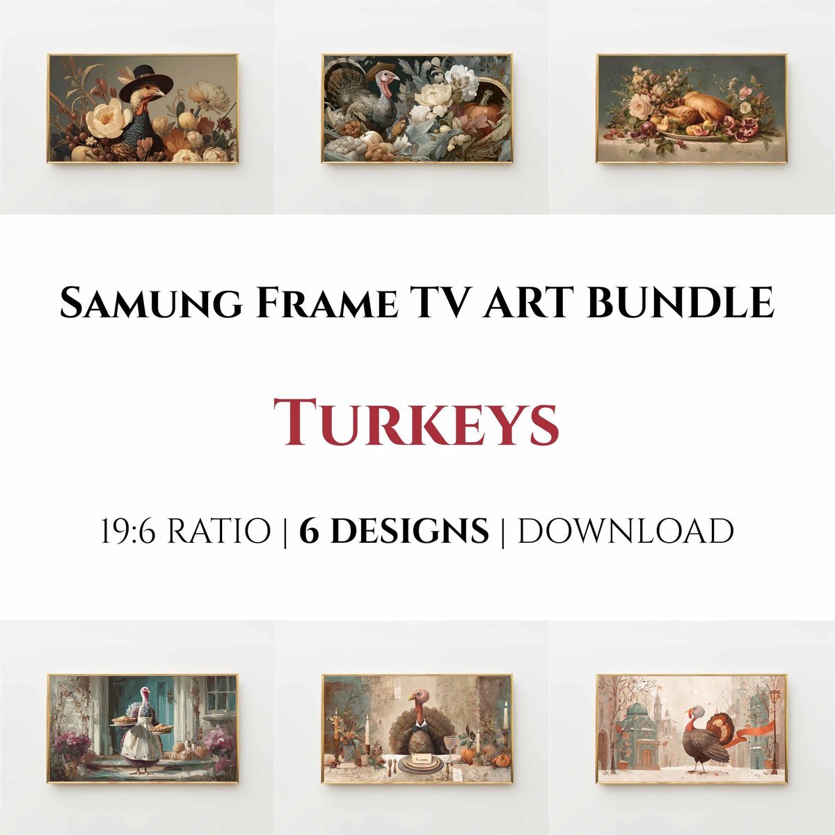 Vintage Turkey Paintings Bundle — Samsung Frame TV art preview