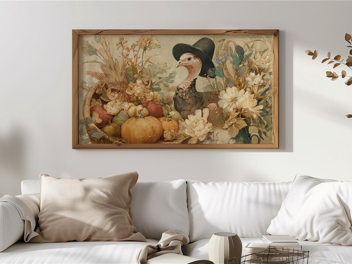 Rustic Fall Pumpkin Decor — Samsung Frame TV art preview